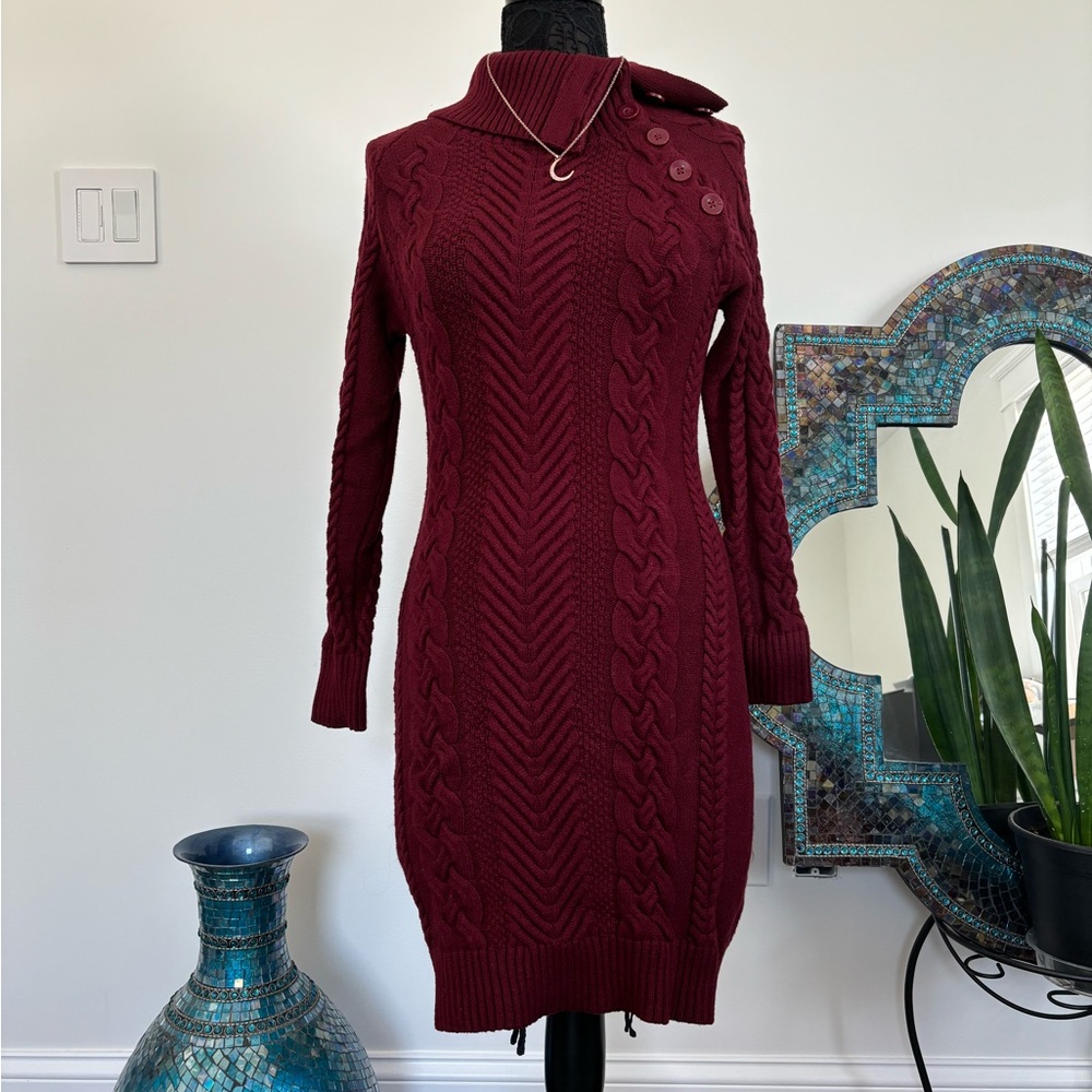 Womens Turtleneck Long Sleeve Elasticity Chunky Cable Knit Pullover Sweater